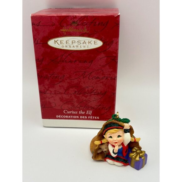 Hallmark Keepsake Christmas Ornament Curius The Elf 2001 Vintage Handcrafted - Picture 11 of 11